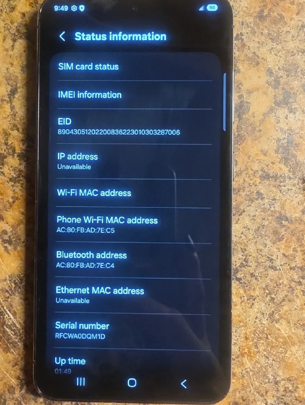 Samsung Galaxy S23 Smartphone - Black Front Display